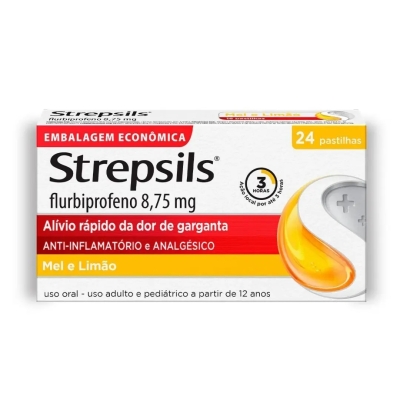 Pastilhas para Garganta Strepsils Mel e Limão 24 Unidades