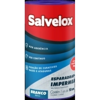 Esparadrapo Salvelox Impermeável Branco 10cm X 3m