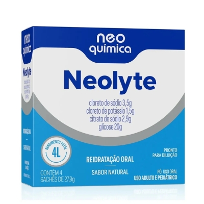Neolyte Reidratação Oral Neo Química Sabor Natural 4 Sachês de 29,44g