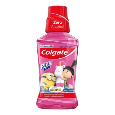 Enxaguante Antisséptico Bucal Colgate Plax Kids Zero Álcool Minions 250ml