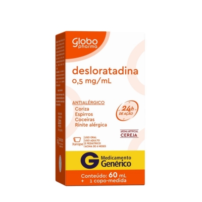 Desloratadina 0,5mg/ml Xarope 60ml Genérico Globo