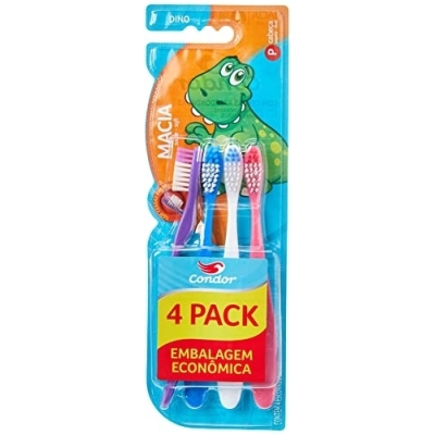 Escova Dental Condor Dino Pack 4 unidades