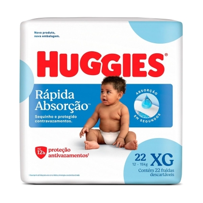 Fralda Huggies Rápida Absorção XG 22 Unidades