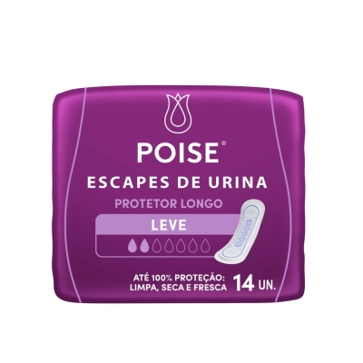 Protetor Diário Poise Para Escape De Urina Absorção Leve 14 Unidades
