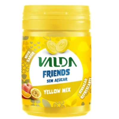 Pastilhas Valda Friends sem Açúcar Frutas Amarelas Pote 50G