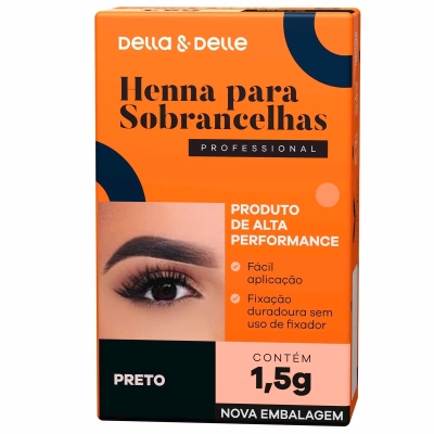 Henna Para Sobrancelhas Preto 1,5g Della E Delle