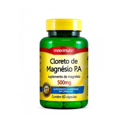 Cloreto de magnesio 500mg 60 cps maxinutri