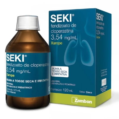 Seki Fendizoato de Cloperastina 3,54mg/ml Sabor Coco Xarope 120ml