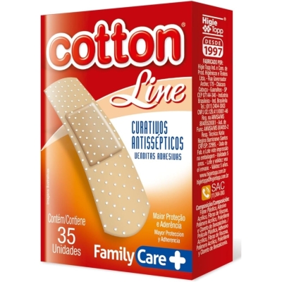 Curativo Cotton Line Antisséptico Bege 35 Unidades 