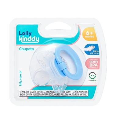 Chupeta Lolly Kinddy Zoo Tamanho 2 Azul - 1 Unidade
