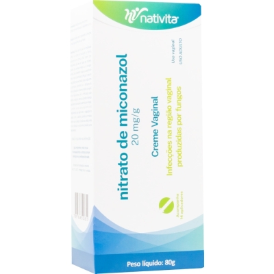 Nitrato de Miconazol 20mg/g Creme Vaginal 80g + 14 aplicadores Nativita