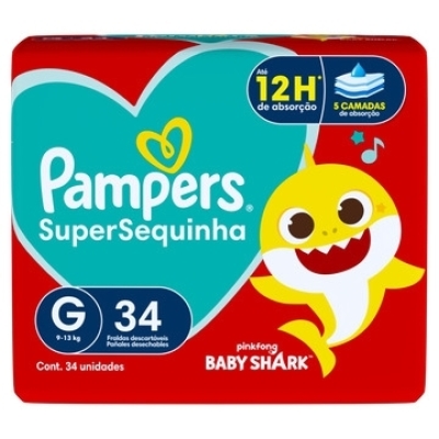 Fralda Pampers SuperSequinha G 34 Unidades