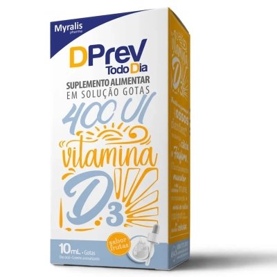 Vitamina D 400UI Dprev Todo Dia Frutas Gotas 10ml