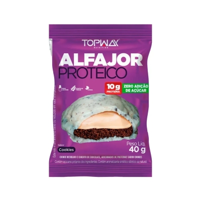 Alfajor Proteico 10g de proteína 40G Sabor Cookies - Topway