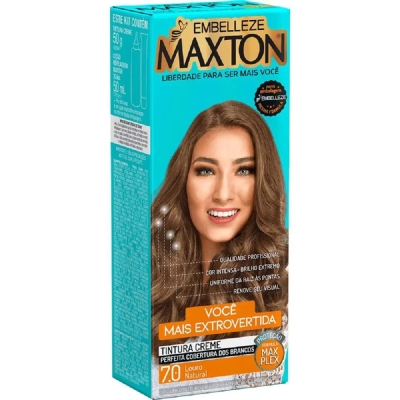 Tinta de Cabelo Permanente Maxton - 7.0 Louro Natural