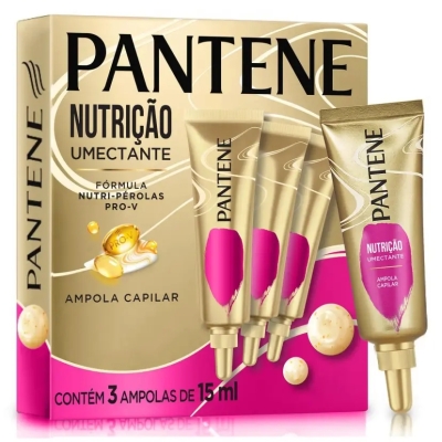 Kit Ampola Capilar Pantene Nutrição Umectante com 3 Unidades de 15ml