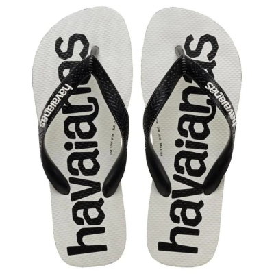 Sandália Havaianas Top Logomania 2 Branco Preto 39/40