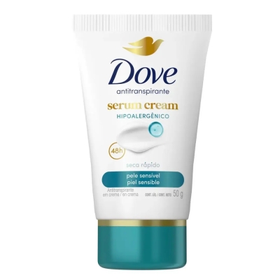 Desodorante Antitranspirante Creme Sérum Dove Hipoalergênico Pele Sensível Feminino 48h 50g