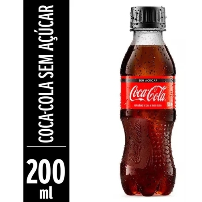 Refrigerante Coca-Cola Garrafa Sem Açucar 200ml