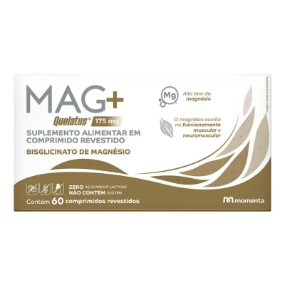 Magnésio Bisglicinato Mag+ Quelatus 175mg 60 Comprimidos Revestidos