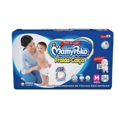 Fralda Mamypoko Calca Mega M 34 Unidades