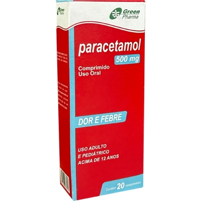 Paracetamol 500mg 20 Comprimidos Genérico Green Pharma