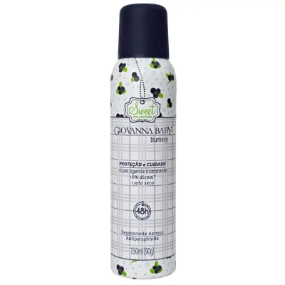 Desodorante Antitranspirante Aerosol Giovanna Baby Blueberry Feminino 48h 150ml