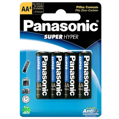 Pilha panasonic hyper aa peq 04uni