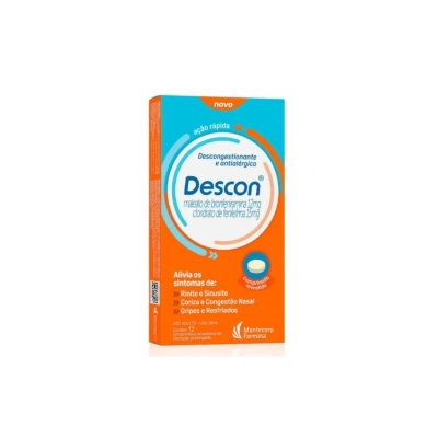 Descon Maleato de Bronfeniramina 12mg + Cloridrato de Fenilefrina 15mg 12 Comprimidos