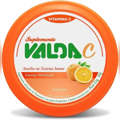 Valda C - Suplemento Alimentar de Vitamina C em Goma de Gelatina Sabor Laranja Mentolada 50g