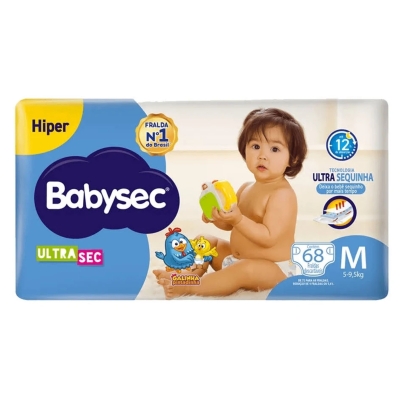 Fralda Babysec Ultrasec Galinha Pintadinha Hiper M 68 Unidades