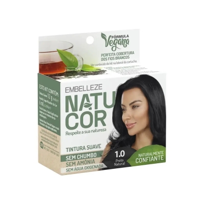 Tinta de Cabelo Permanente Embelleze Natucor - 1.0 Preto Natural