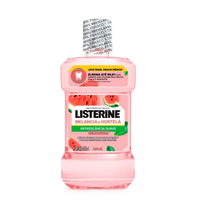 Enxaguante Bucal Sem Álcool Listerine Melancia & Hortelã 500ml
