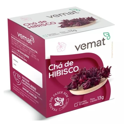 Chá de Hibisco Vemat 10 Sachês