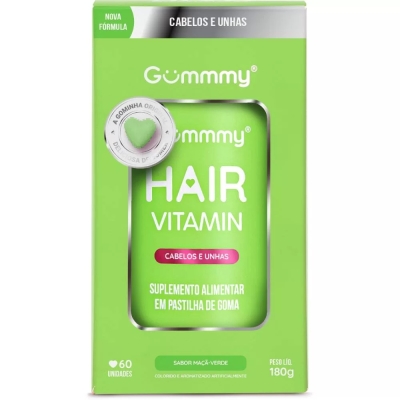 Suplemento Alimentar Gummy Hair Vitamin Maça Verde 60 Unidades 