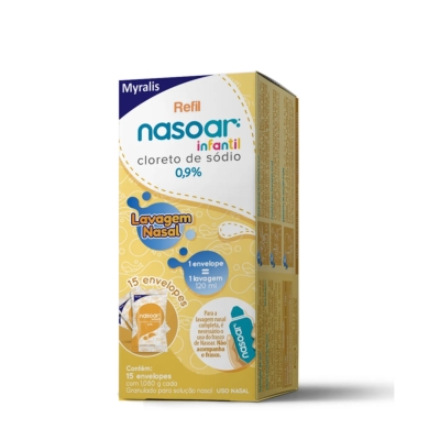Nasoar Infantil 0,9% Solução Nasal Refil 15 Envelopes