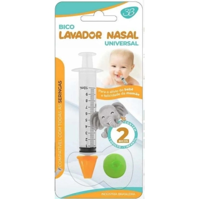 Bico Lavador Nasal para Seringa com 2 Bicos de Formatos Diferentes 3B