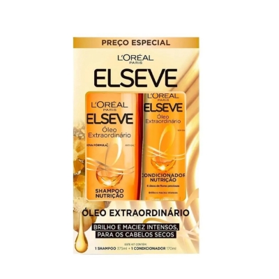 Kit L'Oréal Paris Óleo Extraordinário Shampoo Nutrição 375ml + Condicionador Nutrição 170ml