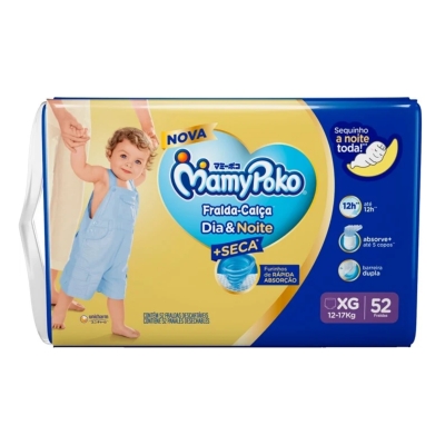 Fralda Mamypoko Calca Dia/Noite Giga XG 52 Unidades