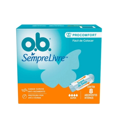 Absorvente Interno O.B Sempre Livre ProComfort Super 8 Unidades