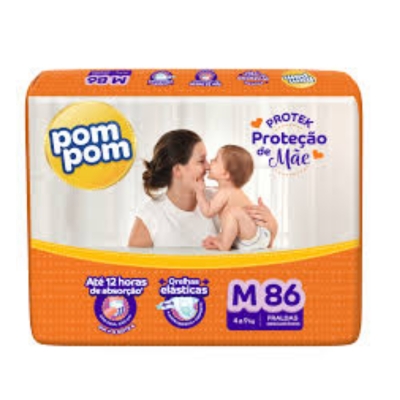 Fralda Pom Pom Derma Protek Hiper M 86 Unidades