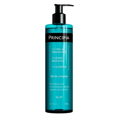 Gel de Limpeza Principia GL-01 13% Tensoativos + 2% Ácido Salicílico + 5% Glicerina 350g