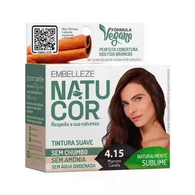 Tinta de Cabelo Permanente Embelleze Natucor - 4.15 Marron Canela 