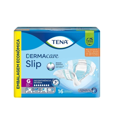 Fralda Geriátrica Tena Slip Dermacare G Absorção Intensa 16 unidades