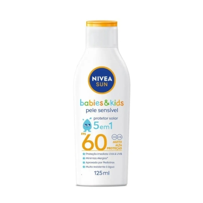 Protetor Solar FPS 60 Nivea Sun Kids & Babies Pele Sensível 125ml