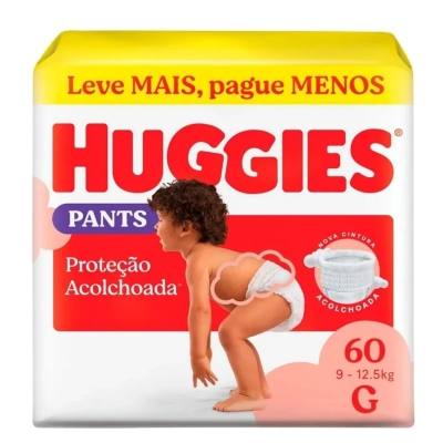 Fralda Huggies Pants Proteção Acolchoada G 60 Unidades