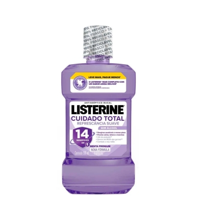 Enxaguante Antisséptico Bucal Listerine Cuidado Total Zero Álcool Menta Premium 500ml