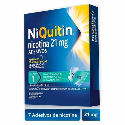 NiQuitin 21mg Adesivos para Parar de Fumar 7 Unidades
