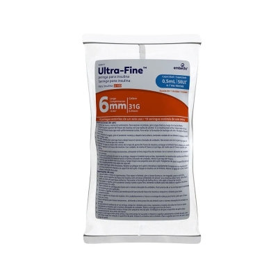 Seringa de Insulina BD Ultra-fine 6mm 50UI 10 Unidades