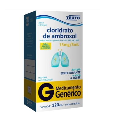 Cloridrato de Ambroxol 15mg/5ml Xarope Pediátrico 120ml Genérico Teuto